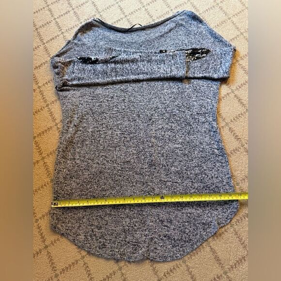 Yetts Los Angeles gray tunic with sequin elbow patches S - Picture 14 of 15